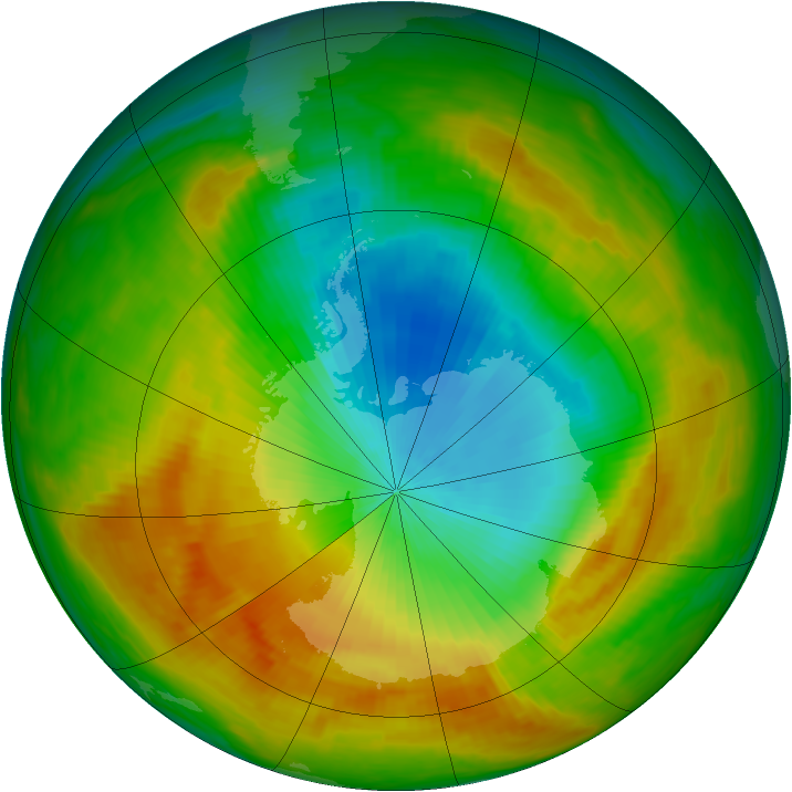 Antarctic ozone map for 05 November 1988